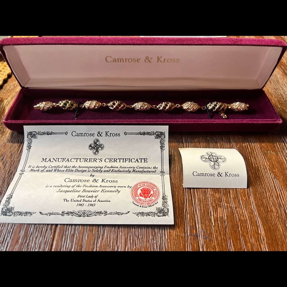 Camrose & Kris’s Jackie Kennedy egg bracelet